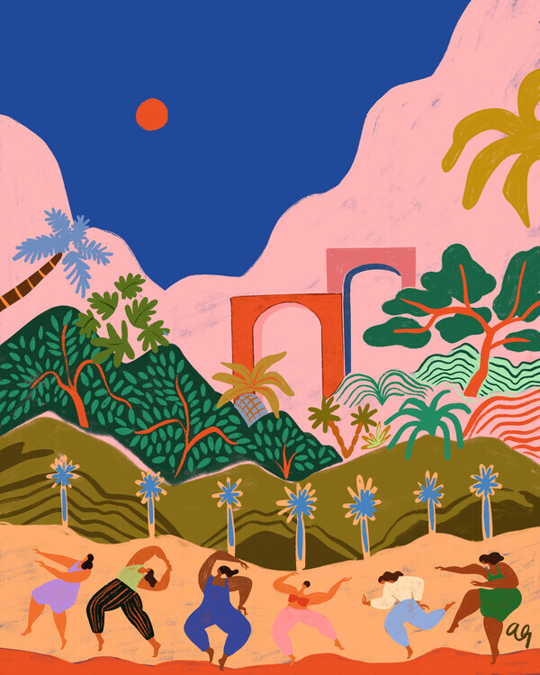 Arty Guava Plakát, Obraz - Dancing In Paradise, Arty Guava, 30 × 40 cm