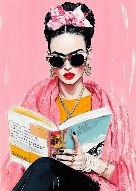 Justyna Jaszke Plakát, Obraz - Frida Reading Book, Justyna Jaszke, 30 × 40 cm
