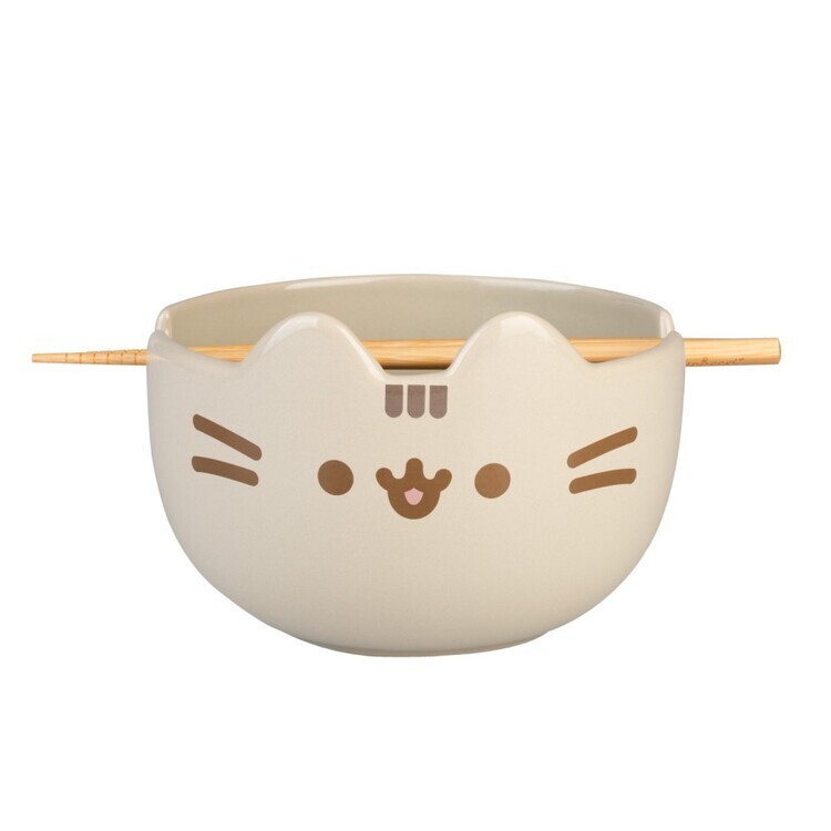 GRUPO ERIK Set miska a hůlky na ramen Set miska a hůlky na ramen Pusheen, 0,9 l