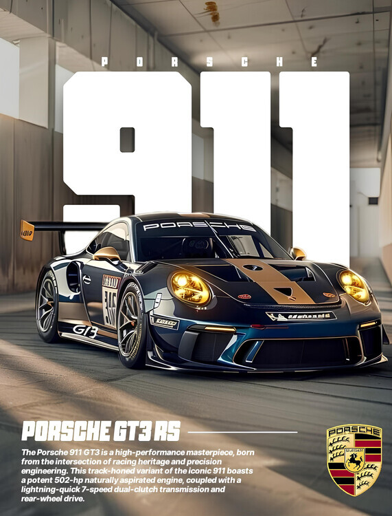 autor Plakát, Obraz - Porsche GT3 RS – The Ultimate Racing Icon Poster, 30 × 40 cm