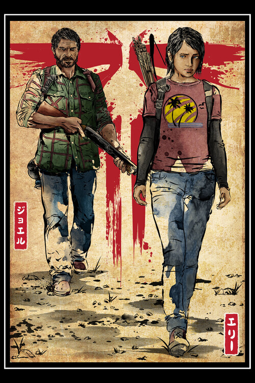 autor Plakát, Obraz - Joel and Ellie woodblock, 26.7 × 40 cm