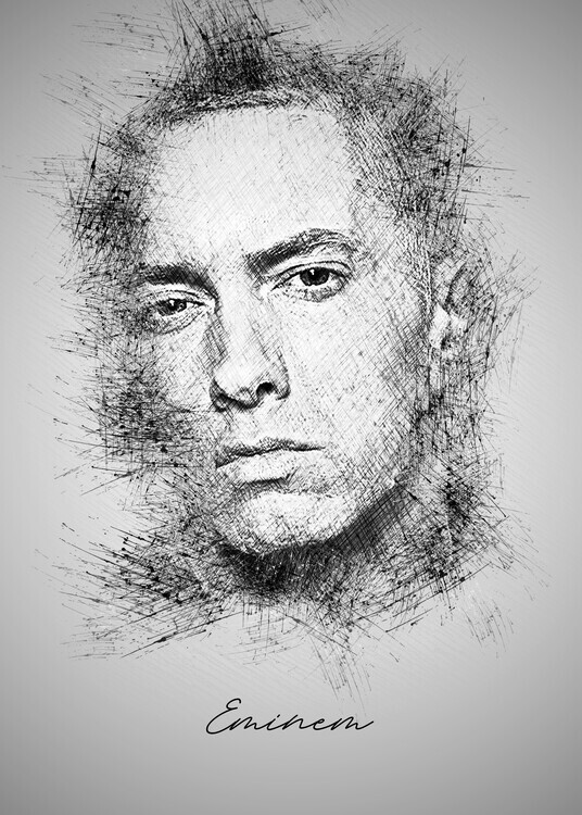 Europosters Plakát, Obraz - Rapper Sketch, 30 × 40 cm