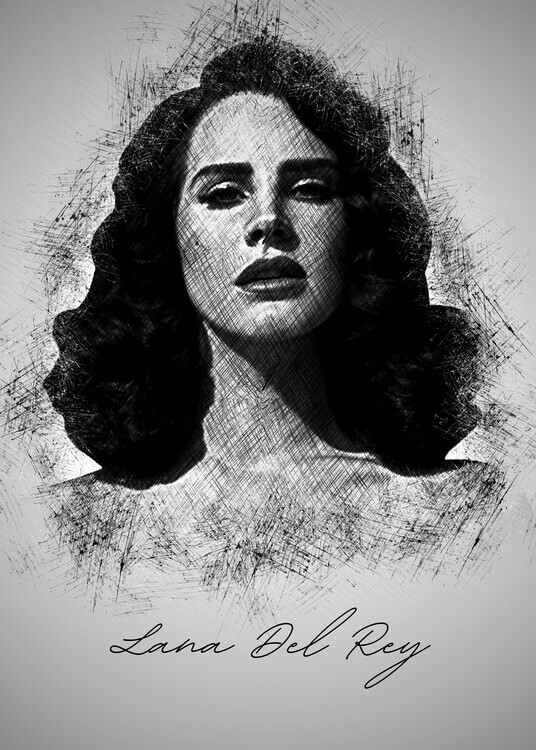 autor Plakát, Obraz - Lana Del R. Sketch, 30 × 40 cm