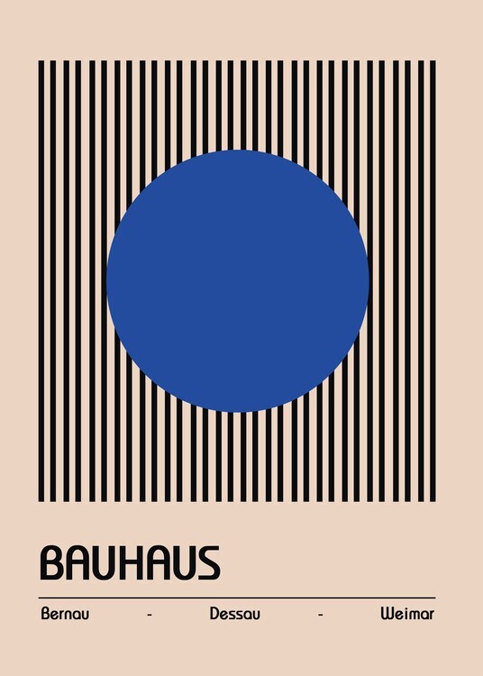 autor Plakát, Obraz - Bauhaus Blue Poster, 30 × 40 cm