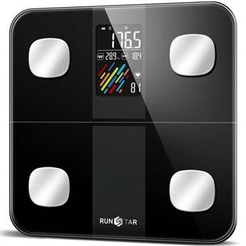 RunStar 4E SmartView Body Scale, Diagnostická osobní chytrá váha, černá