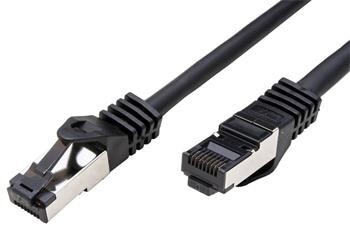 S/FTP patchkabel kat. 8, LSOH, 1m, černý