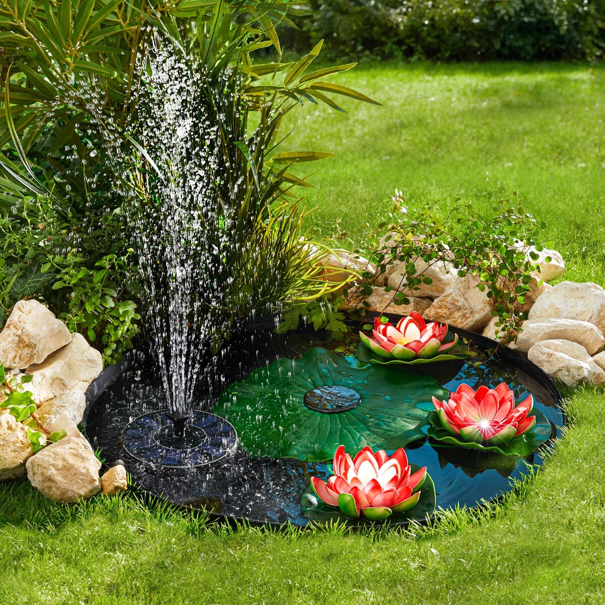 LED solární lekníny, červené