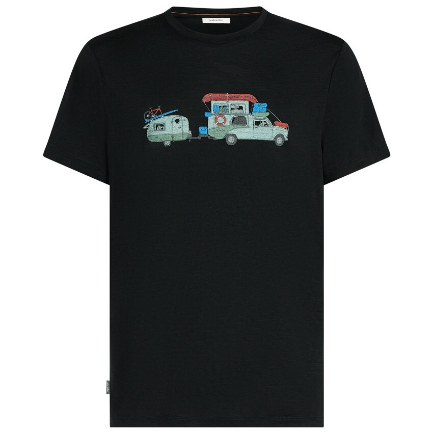 Pánské triko Icebreaker Men Merino 150 Tech Lite SS Tee Transportage Velikost: L / Barva: černá