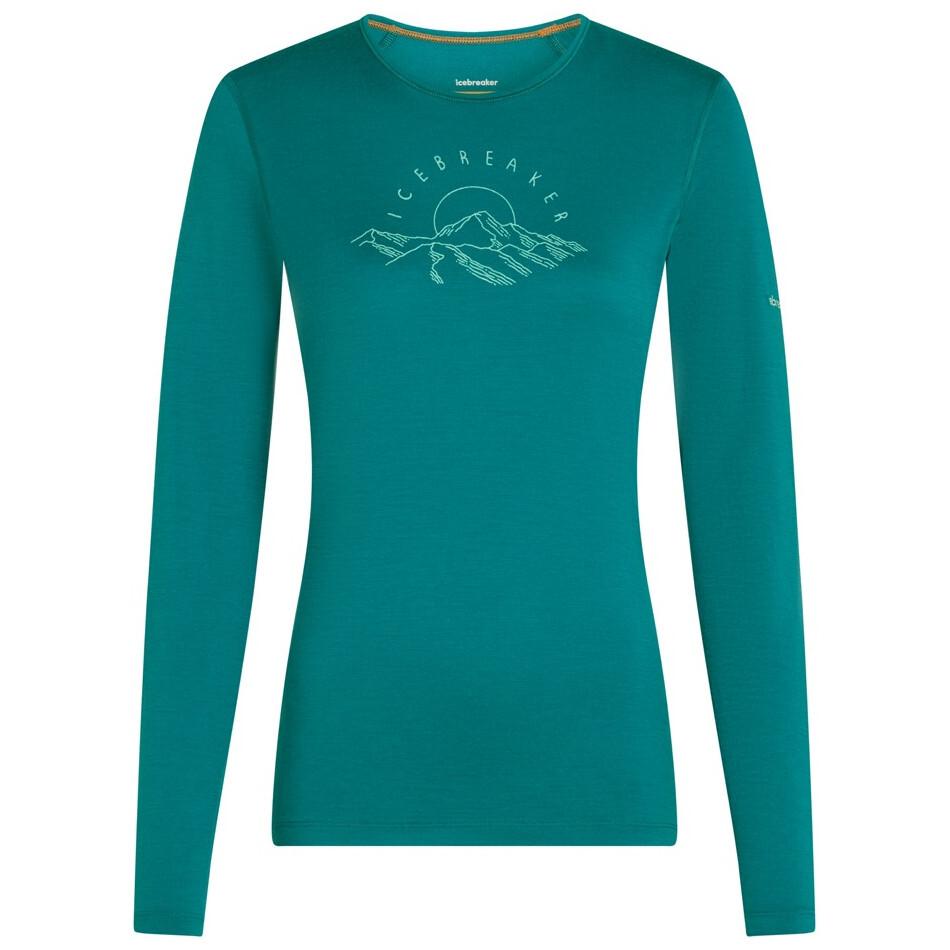 Dámské funkční triko Icebreaker Women Merino 200 Oasis LS Crewe Sunrise Summit Velikost: L / Barva: tyrkysová