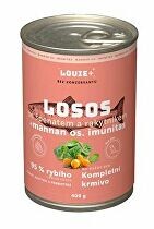 Louie Dog konz. Losos s rakyt.špenátem,prebiotiky 400g 3 + 1 ZDARMA