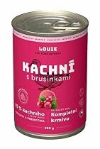Louie Dog konz. Kachní s brusinkami a prebiotiky 400g 3 + 1 ZDARMA