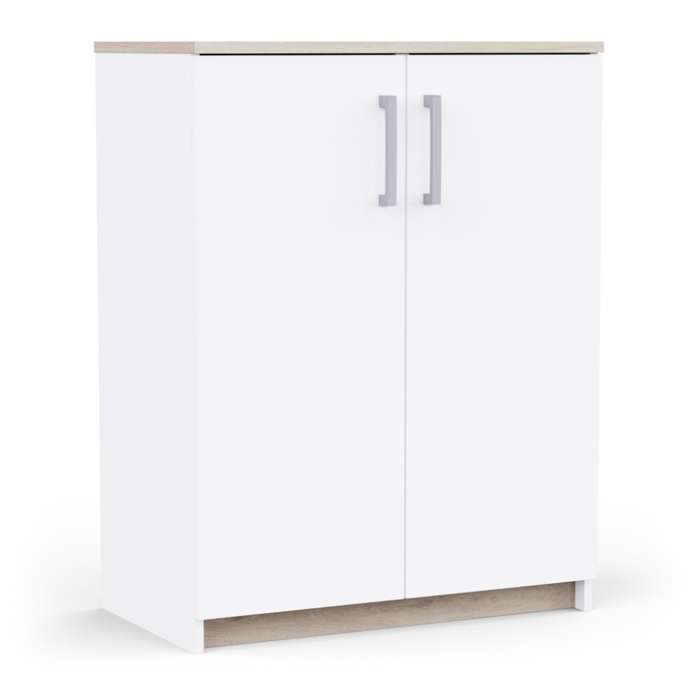 Komoda TODY 2D, bílá/dub kronberg