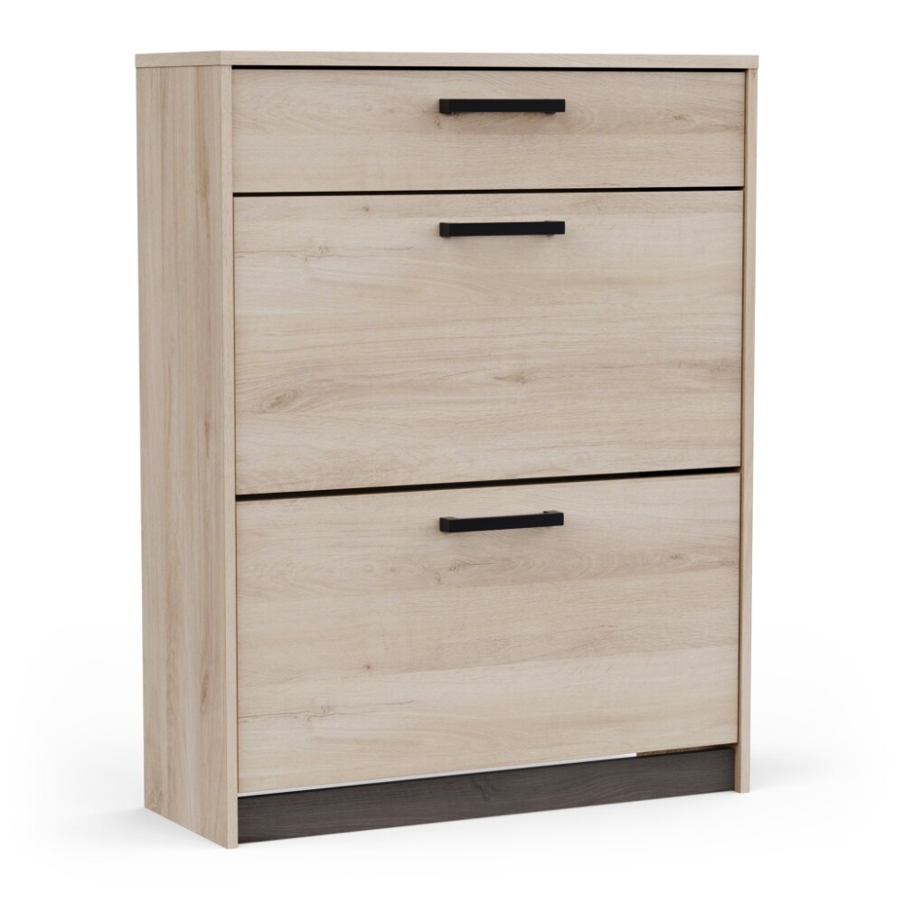 Botník TODY s výklopnými dvířky a zásuvkou, dub kronberg/dub waterford