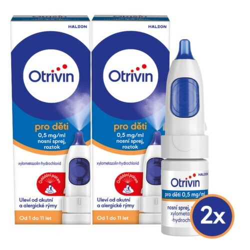 OTRIVIN PRO DĚTI 0,5MG/ML nosní podání sprej, roztok 1X10ML II - balení 2 ks