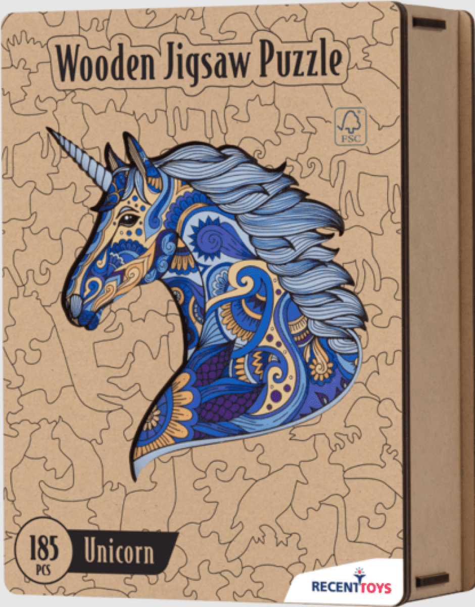 RECENTTOYS Dřevěné puzzle - Jednorožec