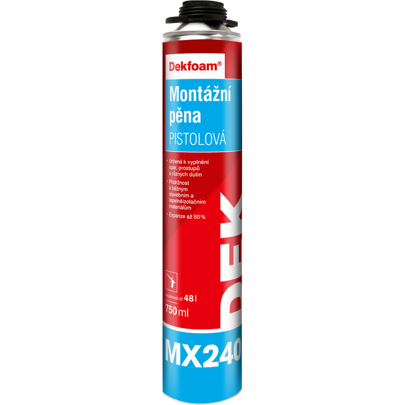 Pěna montážní MX240DEKFOAM pistolová 750 ml