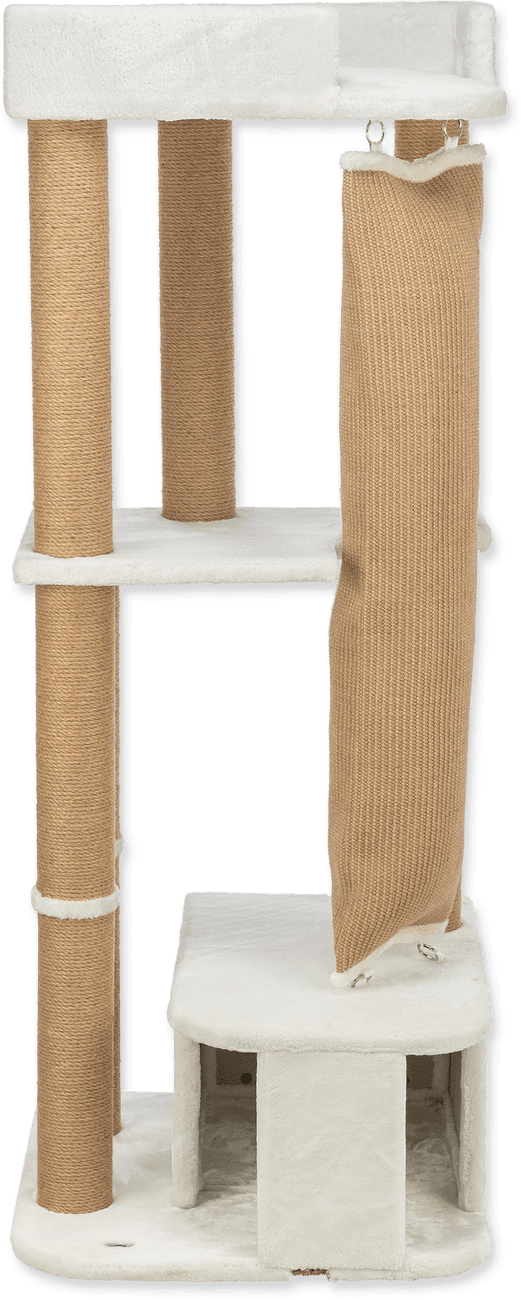 Škrabadlo Trixie Active se šplhacím vakem bílé 150cm