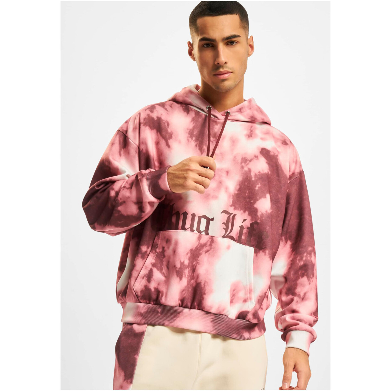 Mikina s kapucí Thug Life Underground Hoody - červená-bílá,