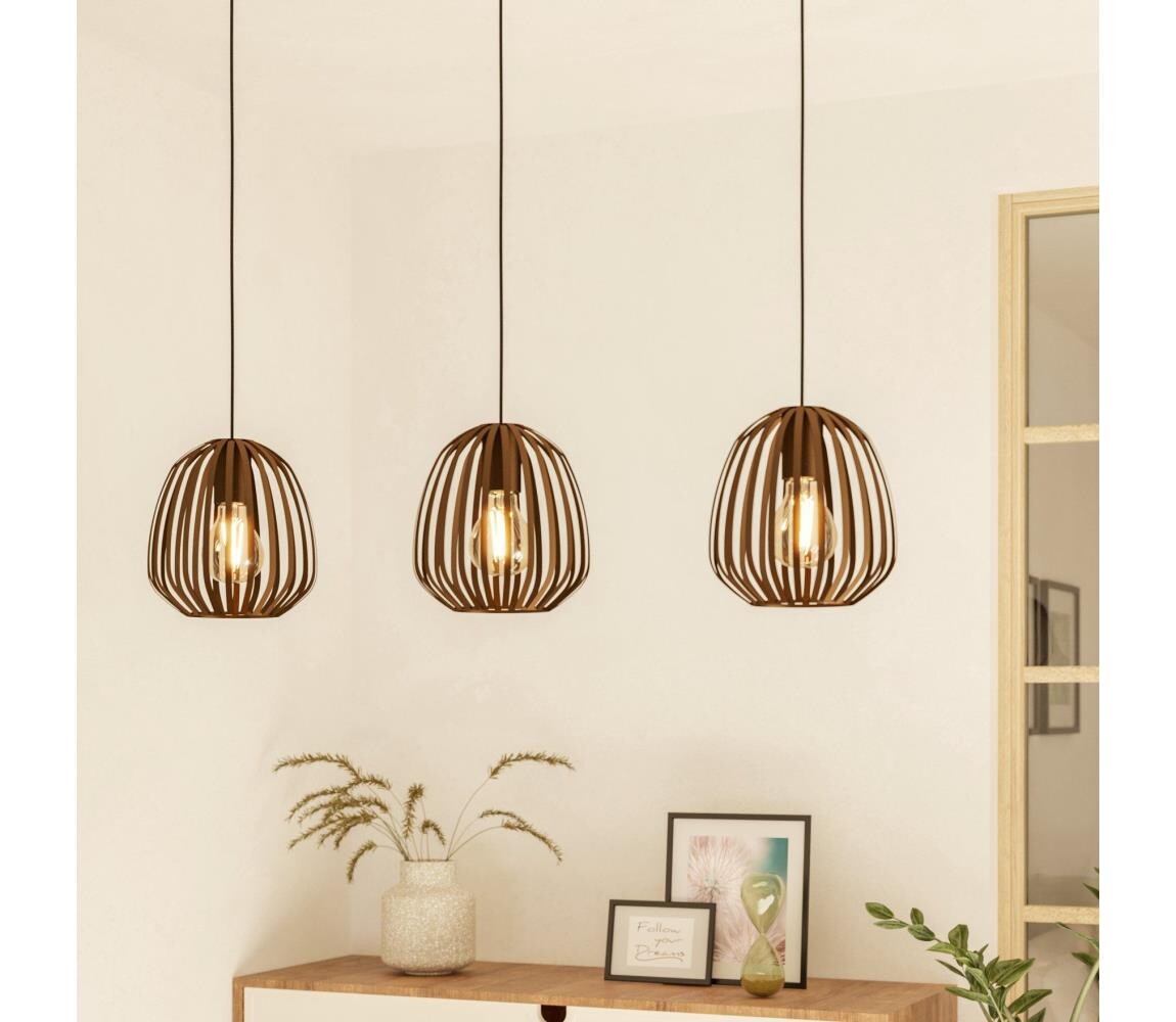 Eglo 901098 - Lustr na lanku ESPINAL 3xE27/40W/230V bronzová 901098