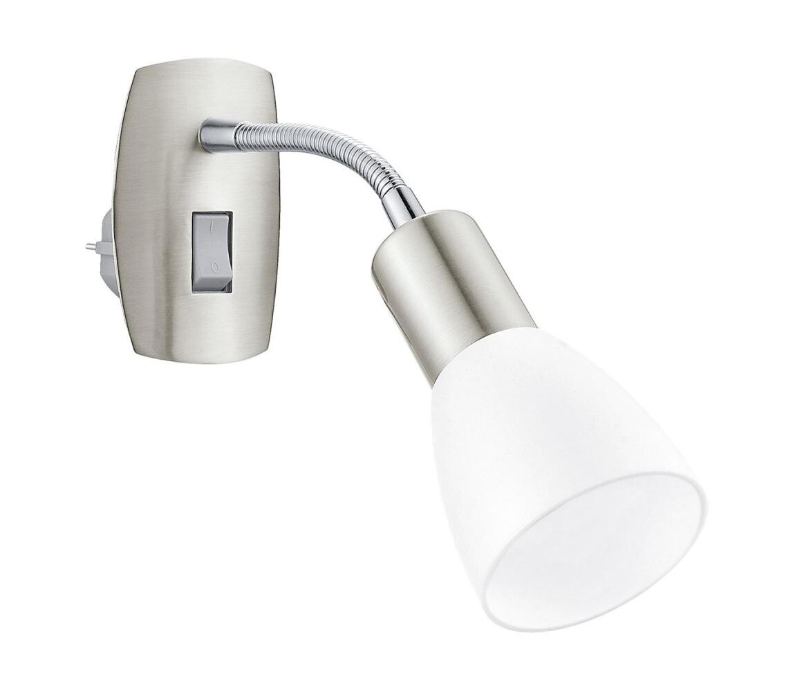 Eglo 902367 - Nástěnná lampička do zásuvky DAKAR 3 1xE14/5W/230V matný chrom 902367
