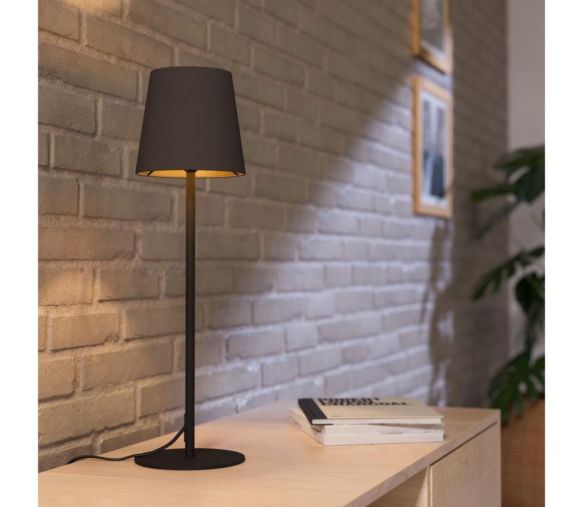 Eglo 901129 - Stolní lampa FIORANA 1xE14/40W/230V černá/hnědá 901129