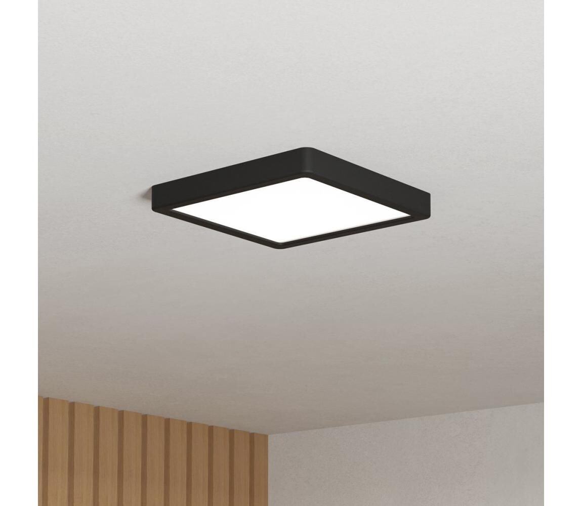 Eglo 901329 - LED Koup. stropní svítidlo FUEVA LED/10,5W/230V 22x22cm IP44 černá 901329