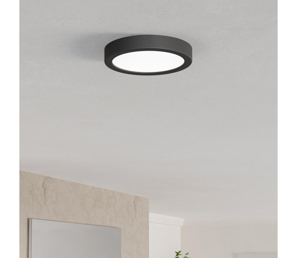 Eglo 901324 - LED Koup. strop. svítid. FUEVA LED/7,5W/230V pr.16,6cm IP44 černá 901324