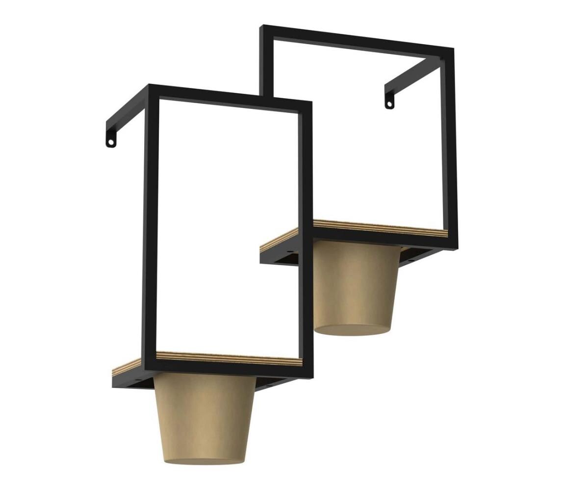 Nástěnný květináč 46x36cm zlatá 8095