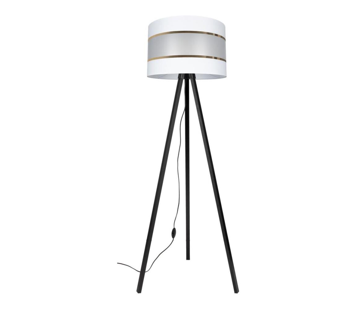 Stojací lampa CORAL 1xE27/60W/230V wenge/bílá/zlatá AS0466+BE0794