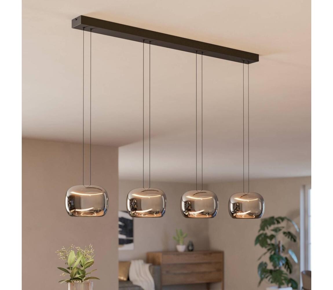 Eglo 390433 - LED Stm. lustr na lanku HORTUNAS 4xLED/5,8W/230V černá/kouřová 390433