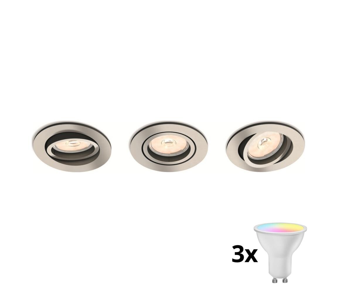 Philips 50393/17/PN-SADA 3x LED RGBW Stm. podhl. svít. 1xGU10/4,8W/230V chrom+DO P1934+3xAI2362