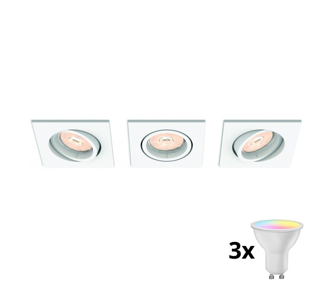 Philips 50193/31/PN- SADA 3x LED RGBW Stm. podhl. svít. 1xGU10/4,8W/230V bílá+DO P1927+3xAI2362