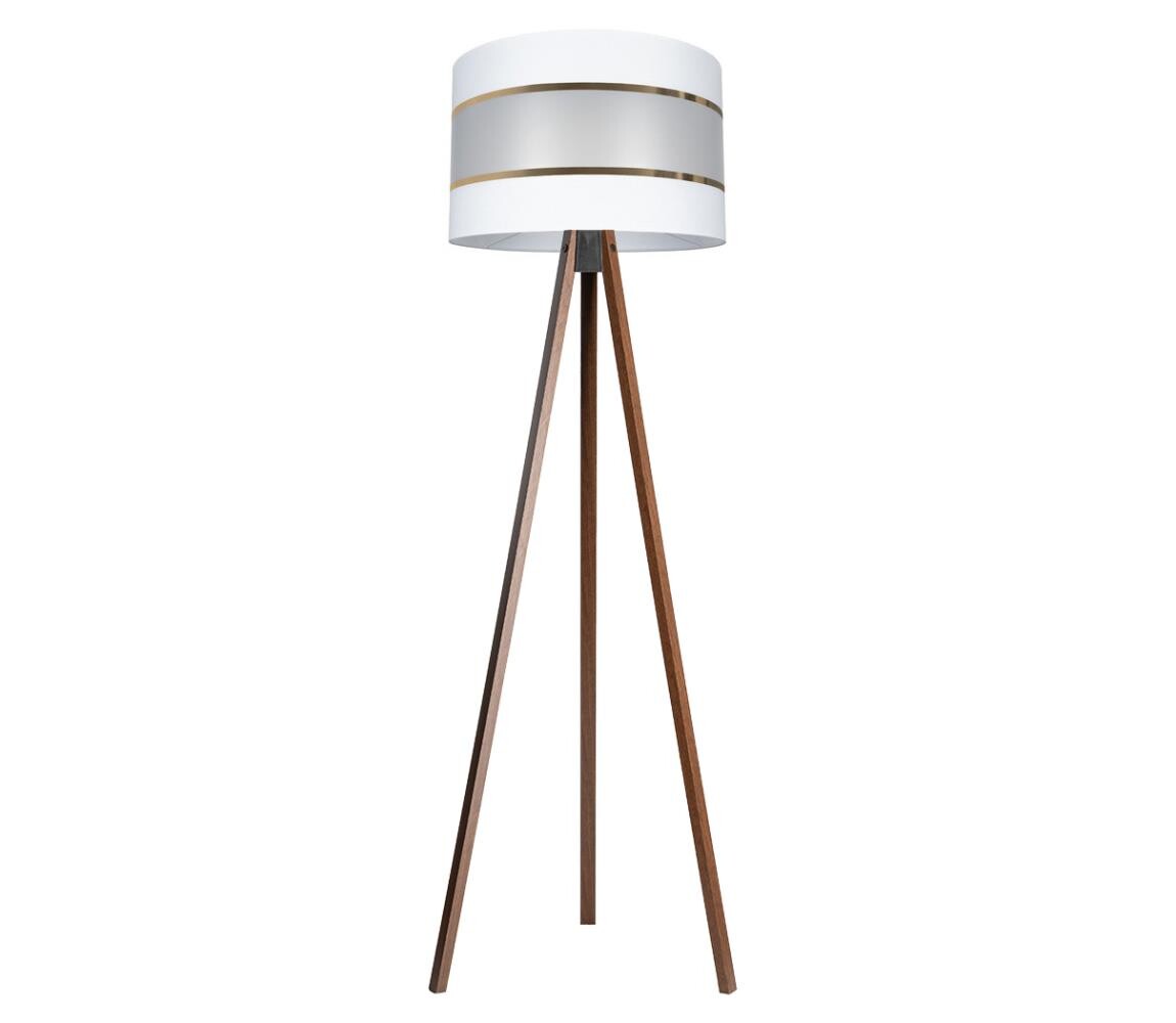 Stojací lampa CORAL 1xE27/60W/230V hnědá/bílá/zlatá AS0462+BE0794