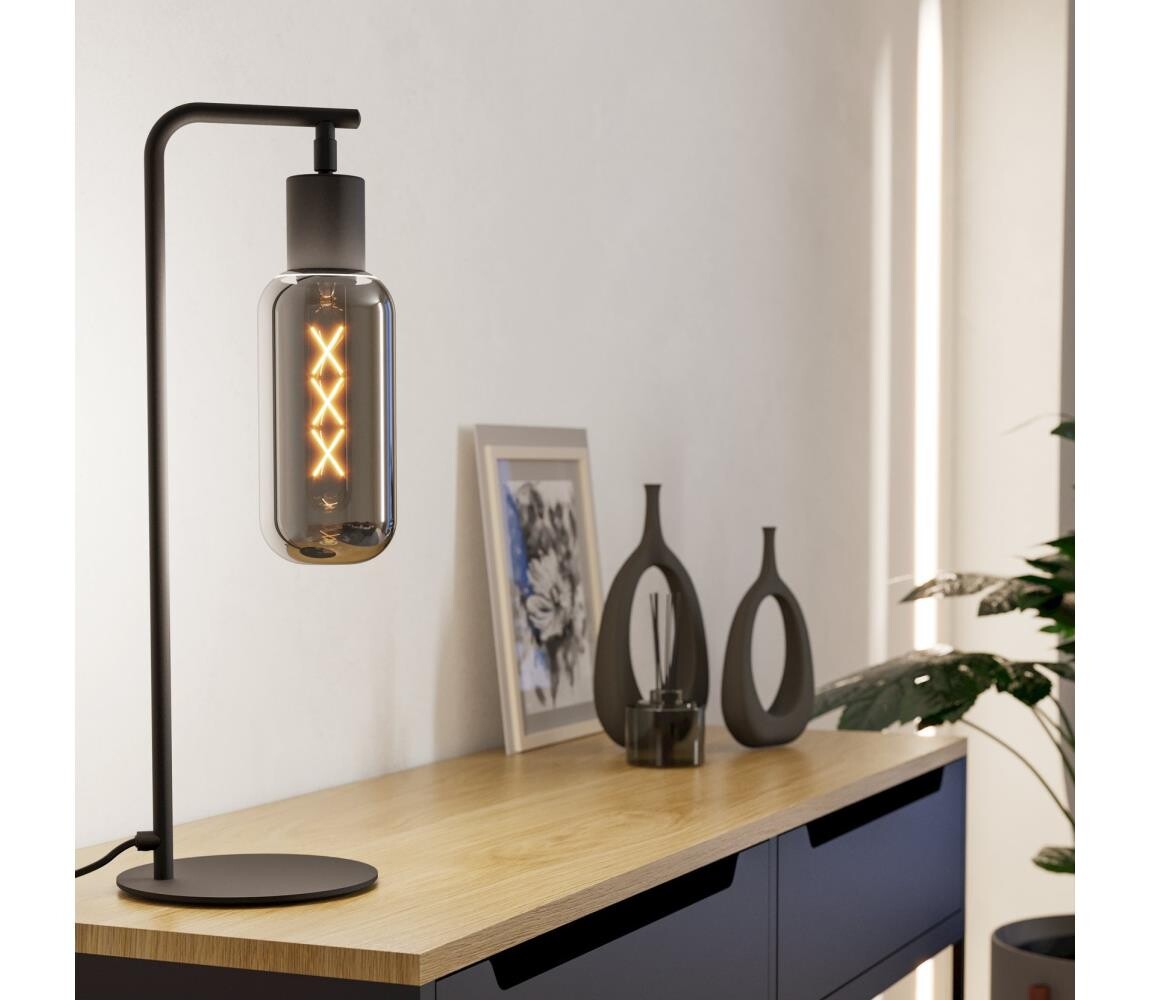 Eglo 901007 - Stolní lampa MAIONE 1xE27/4W/230V černá/kouřová 901007