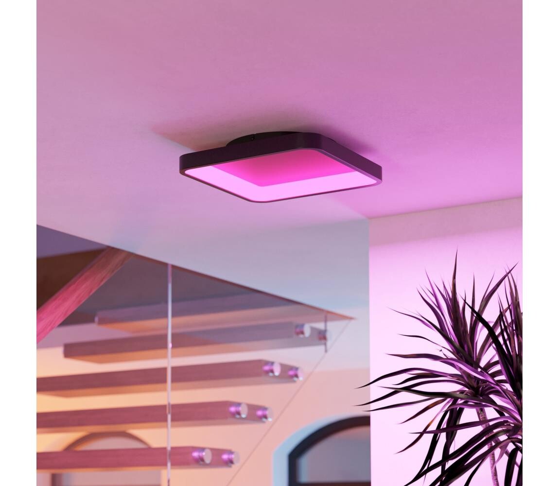 Eglo 901911 - LED RGBW Stm. str. svíti. LORETELLO-Z LED/20W/230V 35x35cm černá 901911