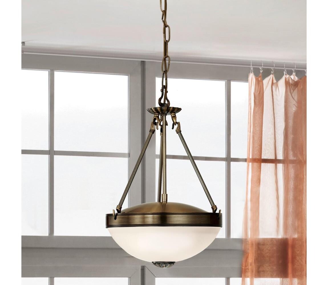 Eglo 82747 - Lustr na řetězu SAVOY 2xE27/60W/230V bronzová 82747