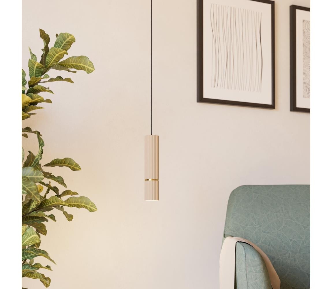 Eglo 901151 - LED Lustr na lanku CAMINIA 1xGU10/5W/230V 3000K béžová 901151