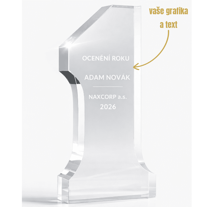 Dekorant Skleněná trofej pro vítěze 20x10x3 cm 1KS