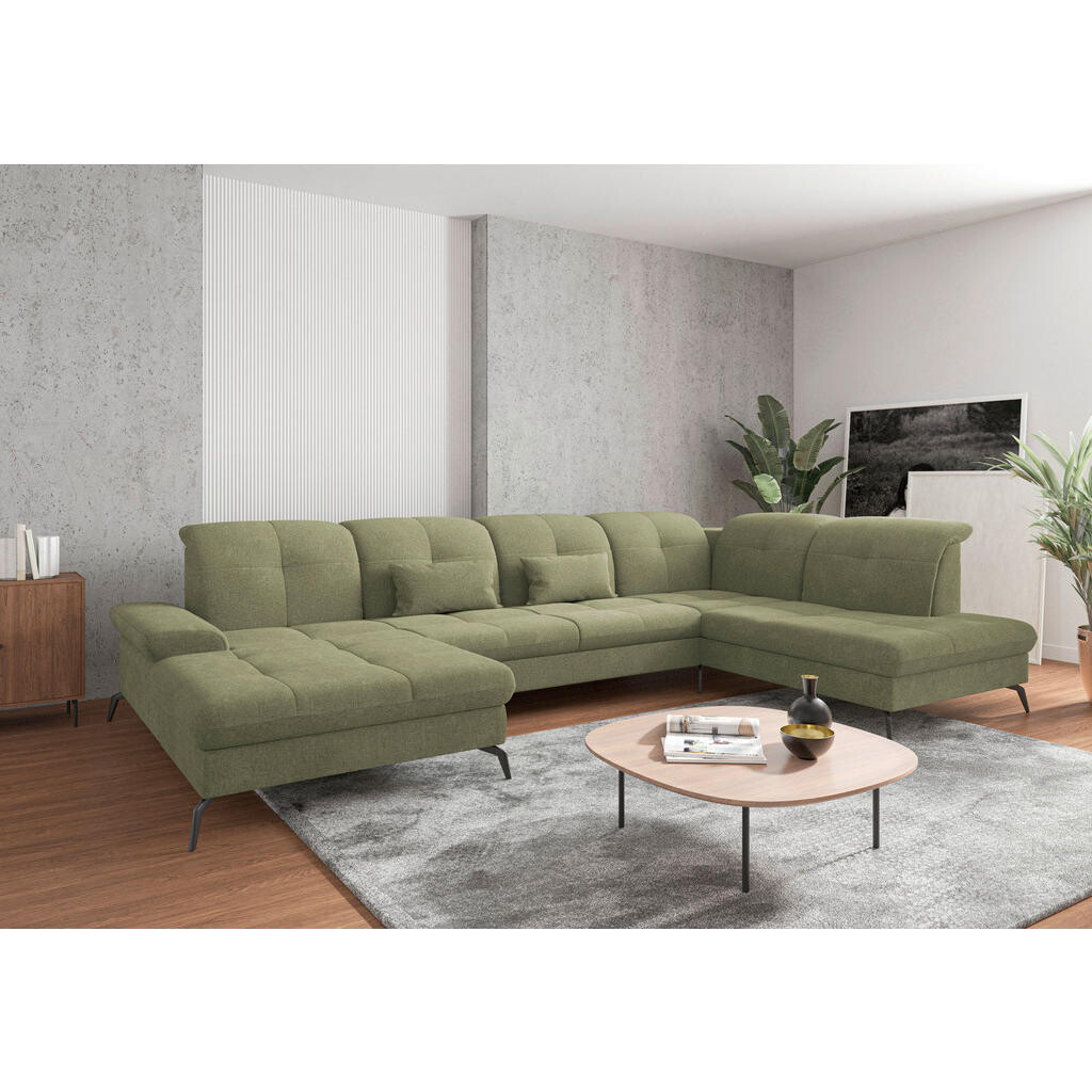 Sit & More SEDACÍ SOUPRAVA, textil, světle zelená