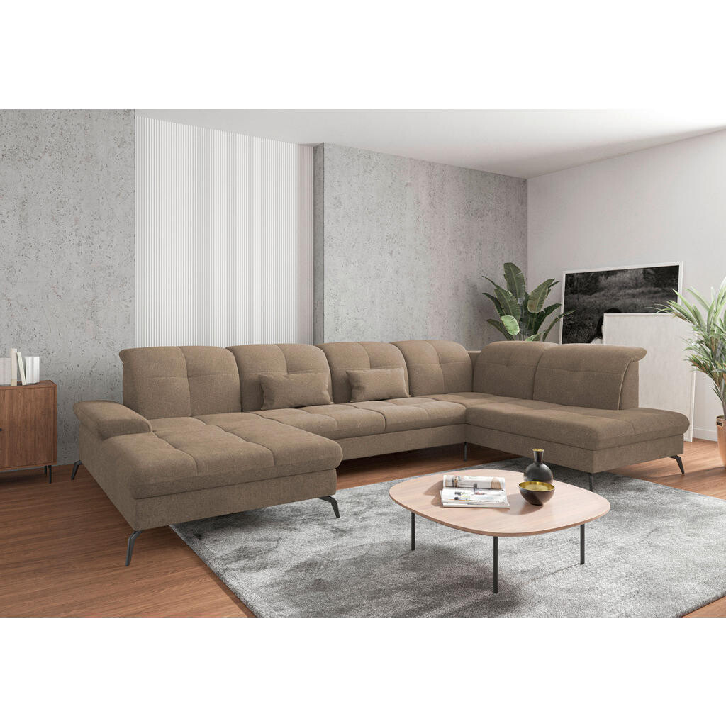 Sit & More SEDACÍ SOUPRAVA, textil, světle hnědá