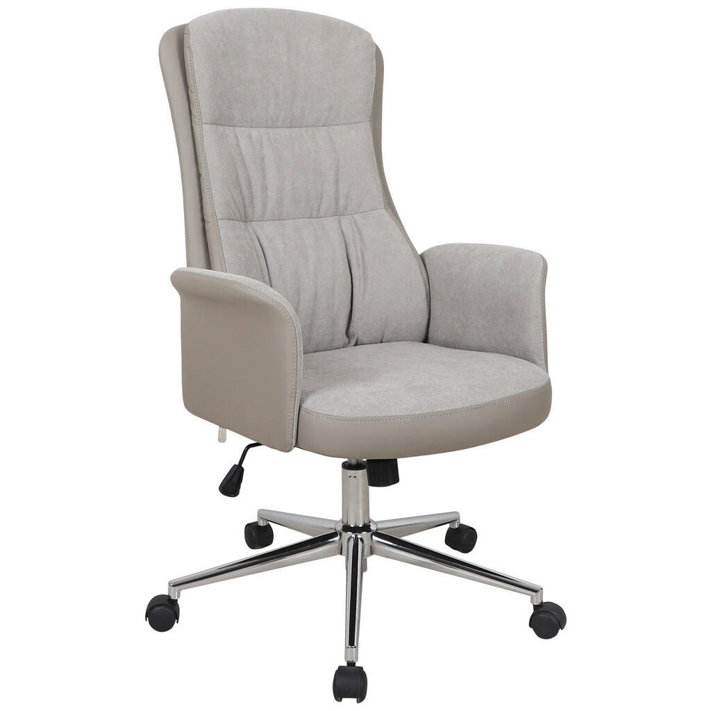 MID.YOU KANCELÁŘSKÉ KŘESLO, vzhled kůže, plochá tkanina, šedá