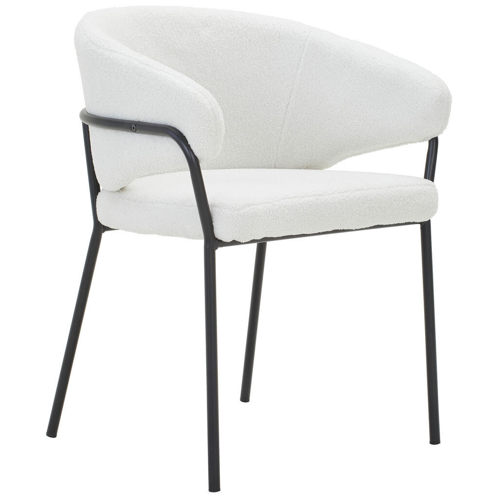 Livetastic ŽIDLE S PODRUČKAMI, železo, látka teddy, bílá