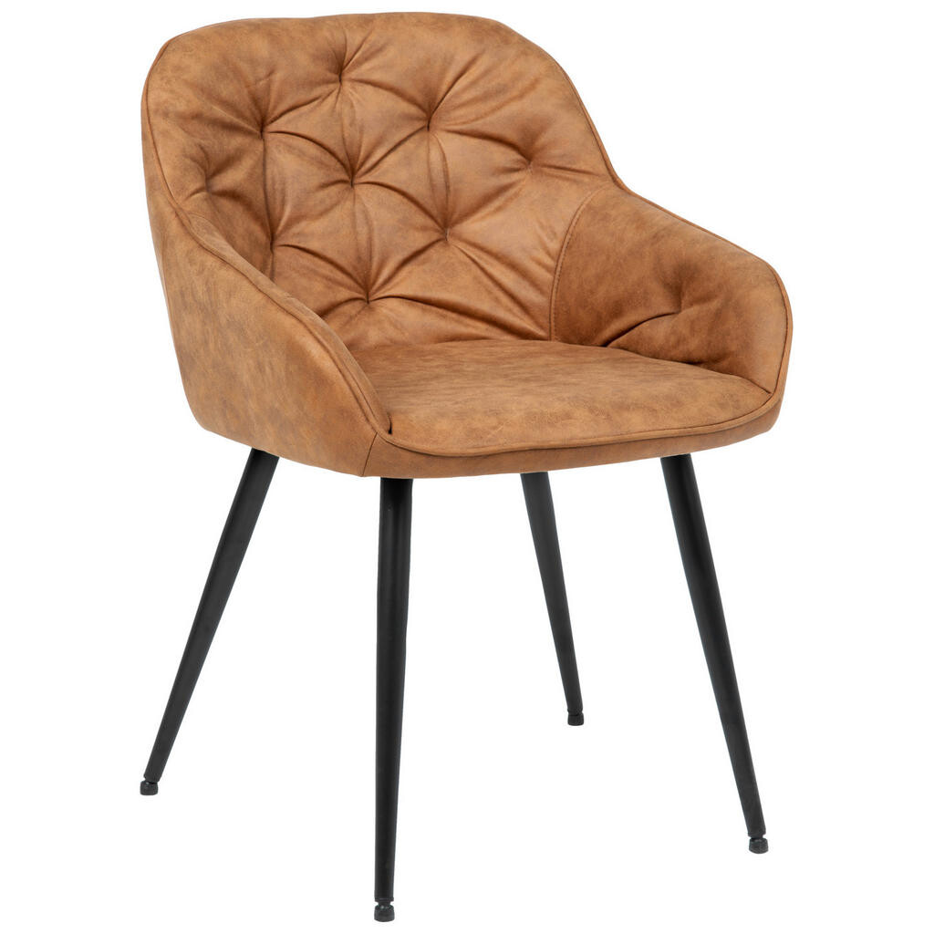 Livetastic ŽIDLE S PODRUČKAMI, železo, vzhled kůže, hnědá