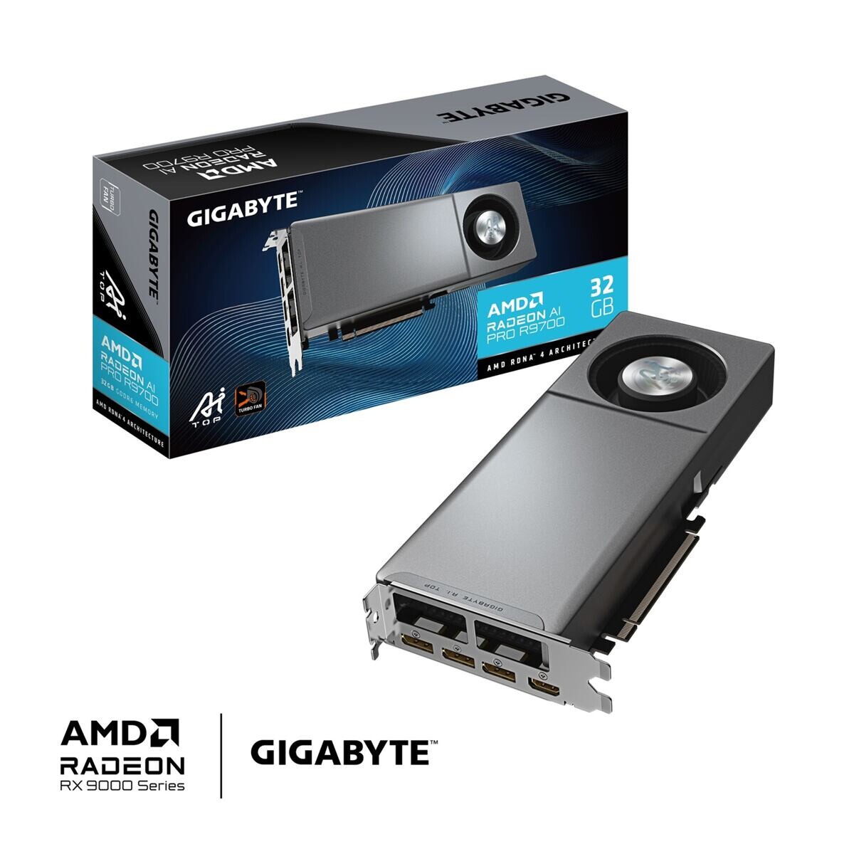 GIGABYTE Radeon™ AI PRO R9700 AI TOP 32G GV-R9700AI TOP-32GD