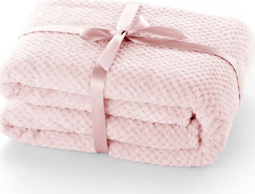 Pudrově růžová deka z mikrovlákna DecoKing Henry, 220 x 240 cm