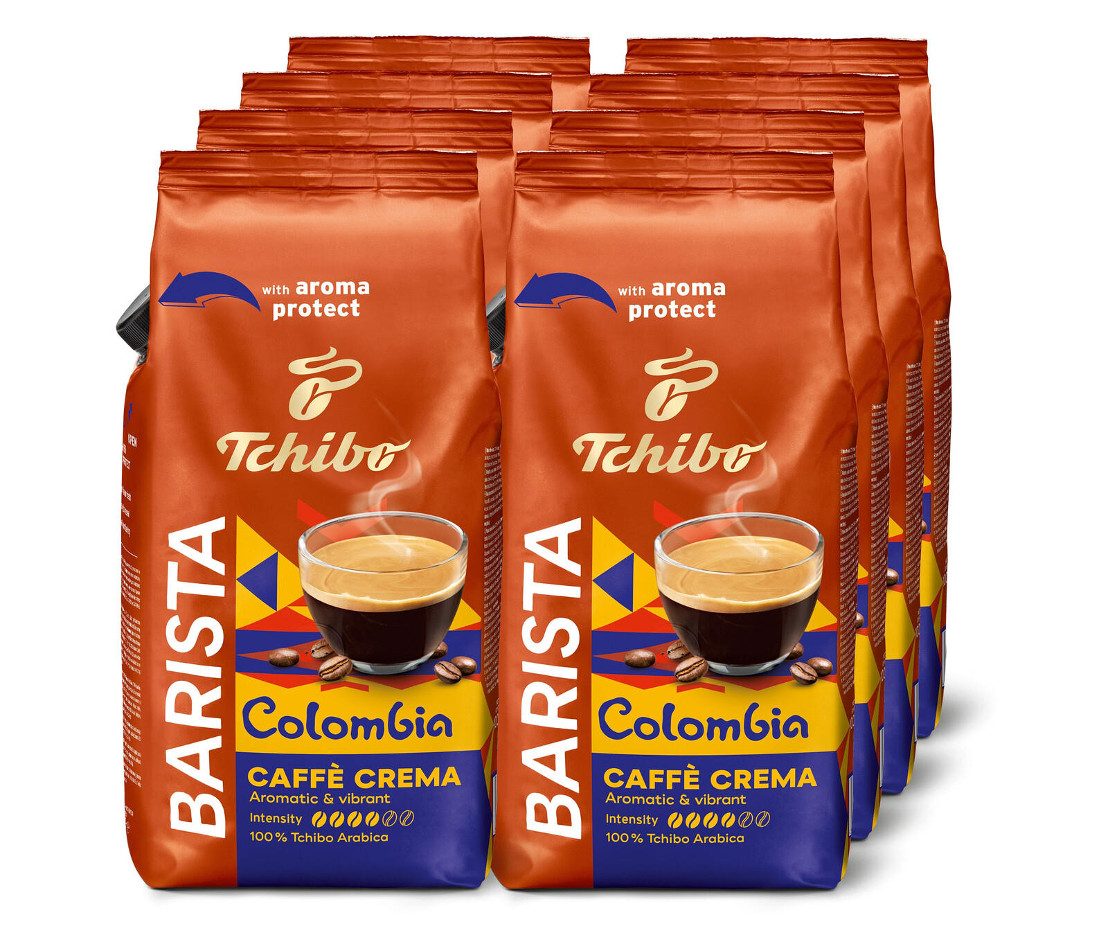 Tchibo - Barista Origins Colombia − 8 × 1 kg zrnkové kávy - Intenzita: 4/6