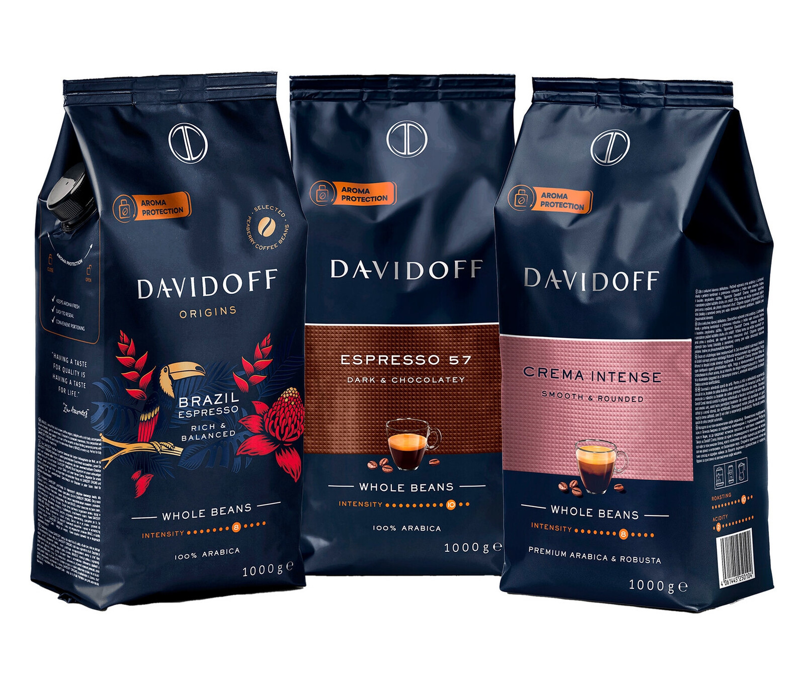 Tchibo - Ochutnávkový set Davidoff Café, 3 x 1 kg zrnkové kávy