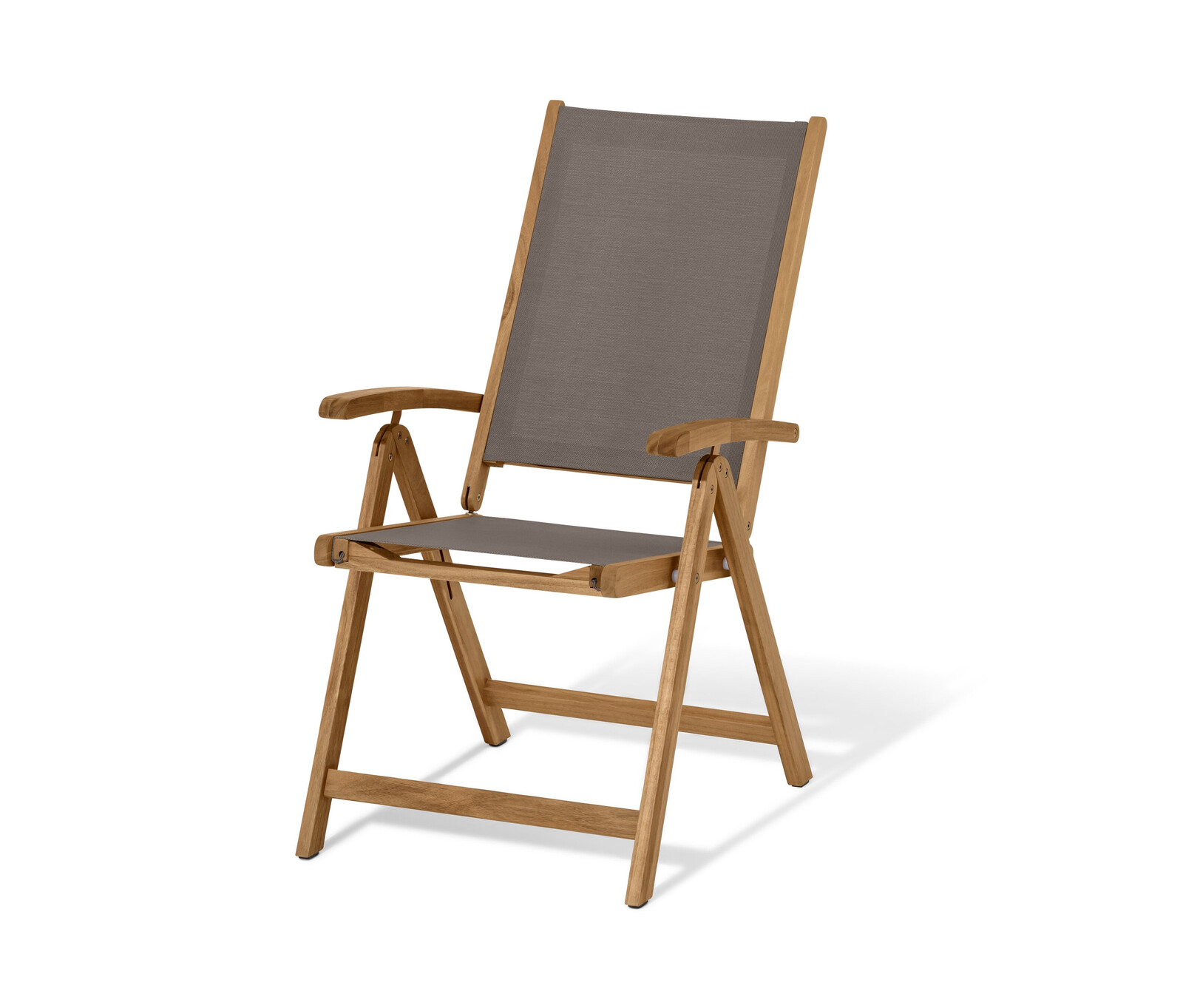 Tchibo - Vysoké křeslo s výpletem z textilenu a nastavitelným opěradlem - barva: hnědá