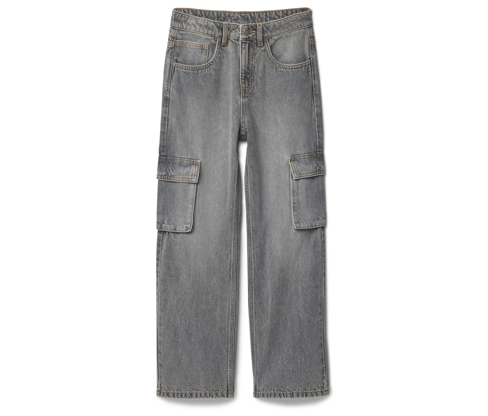 Tchibo - Dětské džíny wide leg – střih »Finn« - pánské|dámské - vel. 146 - barva: šedá