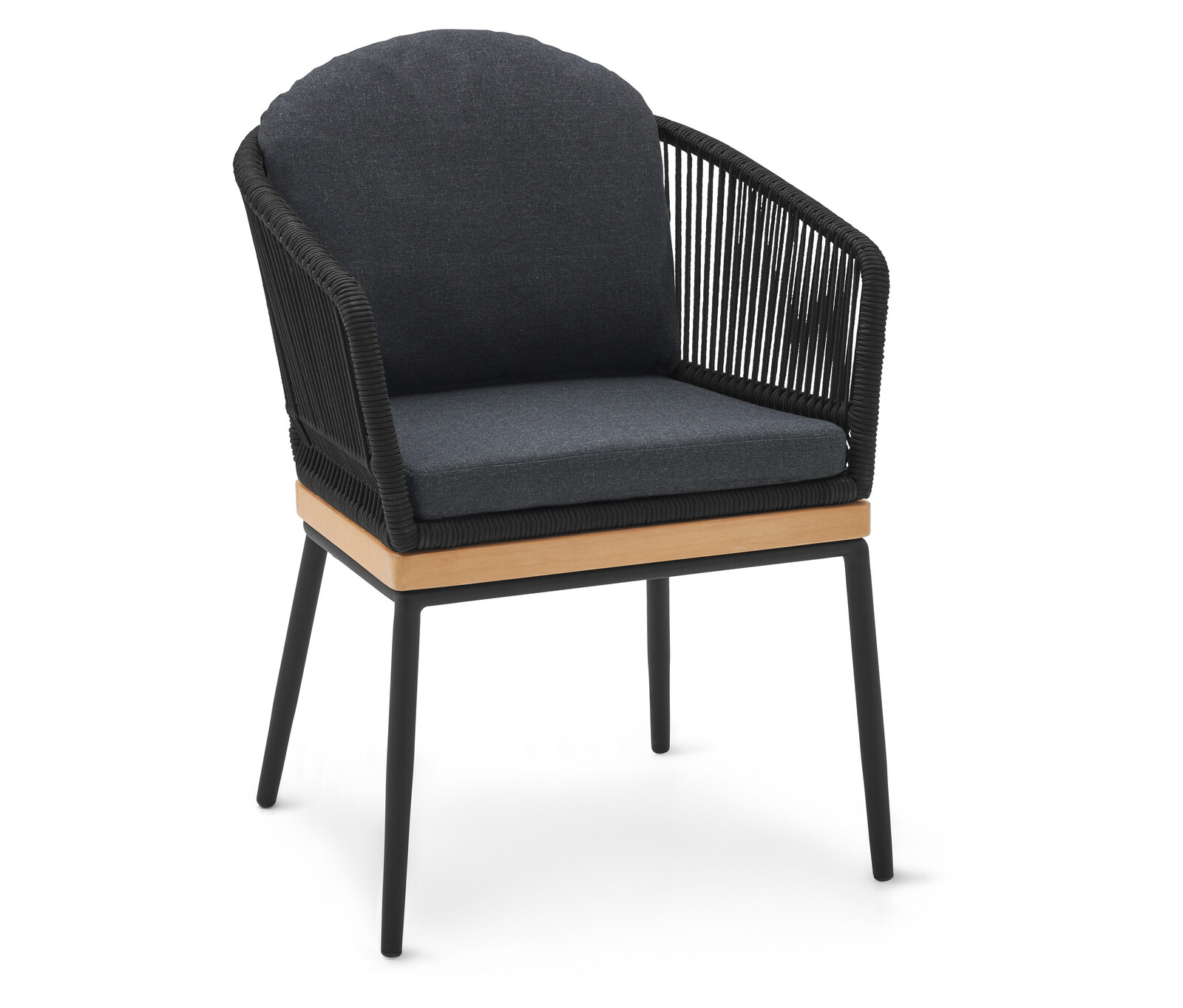 Tchibo - Zahradní židle s textilním výpletem - barva: černá